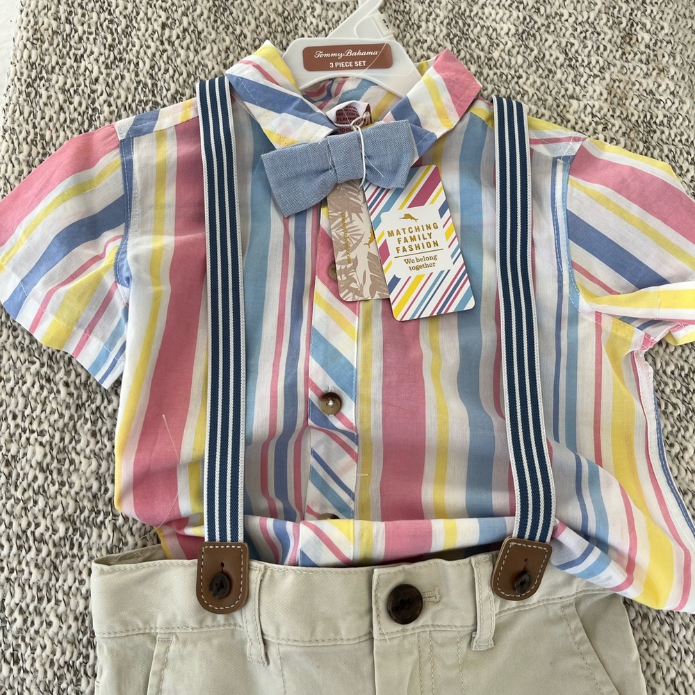 Boys Tommy bahama suspended bow tie outfit 3T